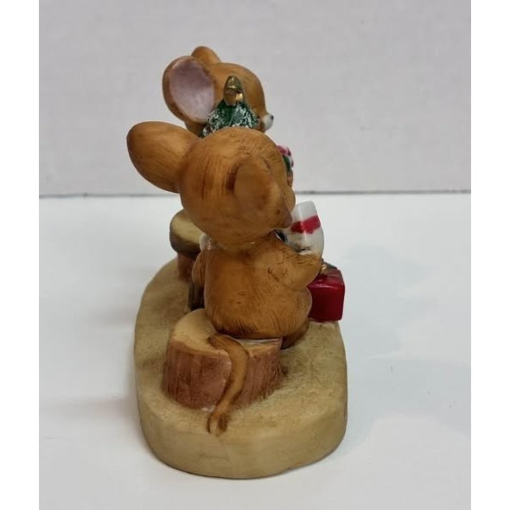 Vintage Enesco Mice Christmas Figurine Night Before Christmas Taiwan Whimsical - Picture 7 of 11